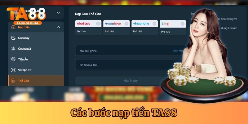 Nạp tiền TA88 - trải nghiệm mọi tựa game cá cược tại đây