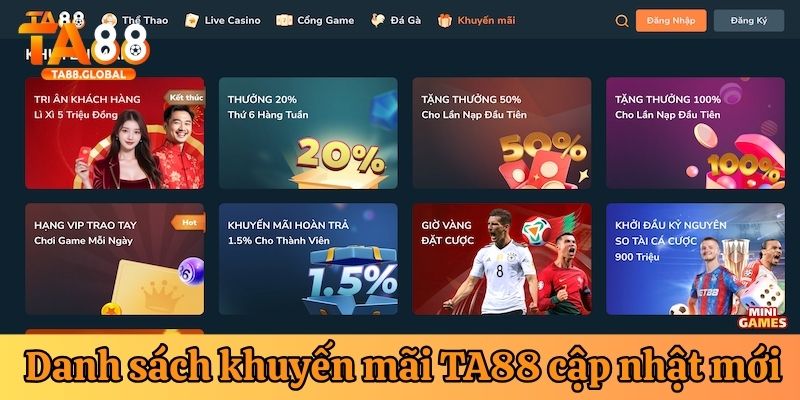 Tổng hợp khuyến mãi của TA88 siêu khủng