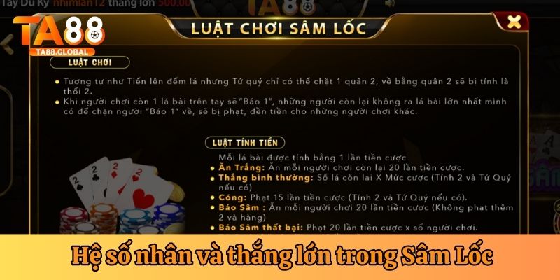 Hệ số nhân và thắng lớn trong Sâm Lốc