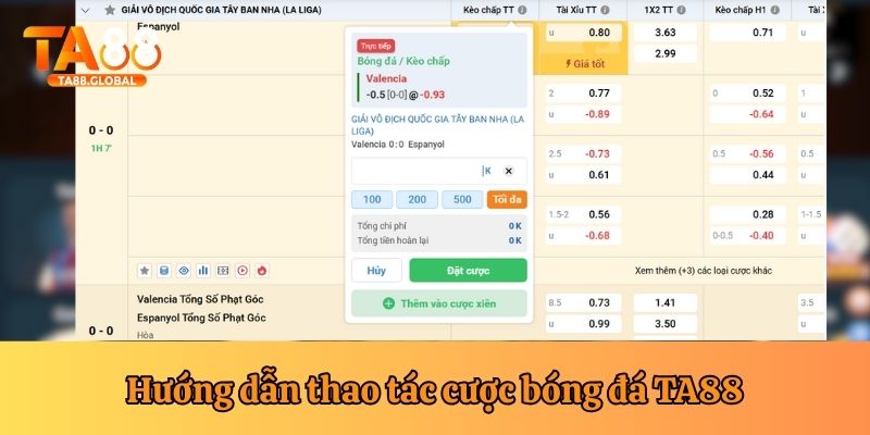Hướng dẫn vào tiền đặt cược bóng đá nhà cái TA88