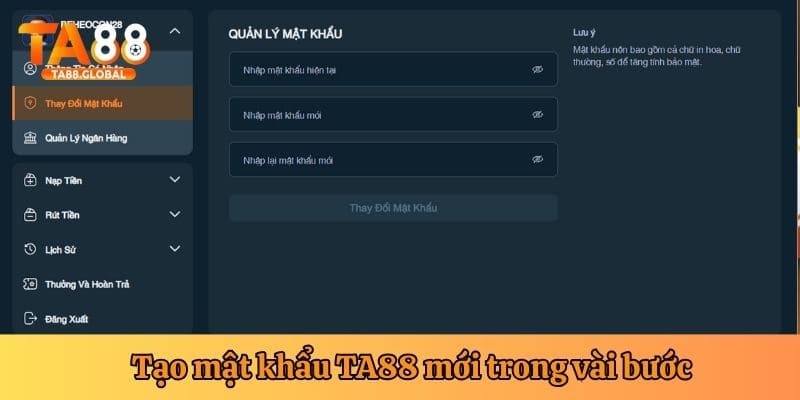 Thiết lập mật khẩu mới ngay khi vừa khôi phục